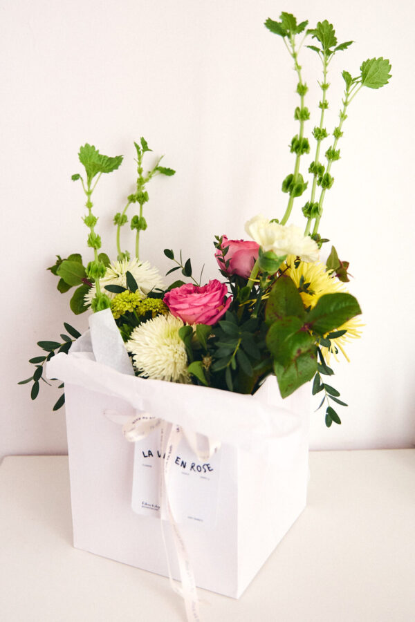 Flowerbag + florero + flores